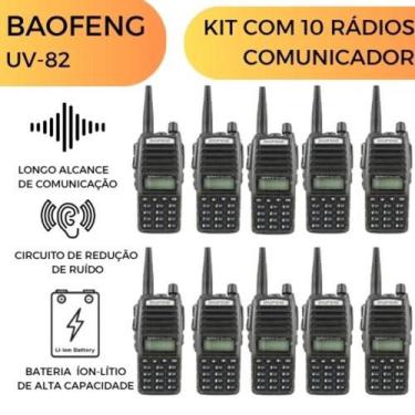 Imagem de KIT 10 Rádio Baofeng UV-82 Profissional  Comunicação Segura UHF/VHF - 