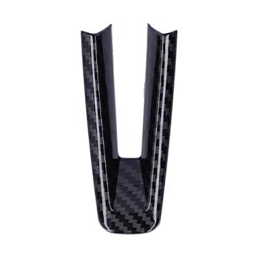 Imagem de Capa de guarnição do volante do carro decoração adesivo inferior adequado para 3/Axela 2020 (fibra de carbono preto brilhante)