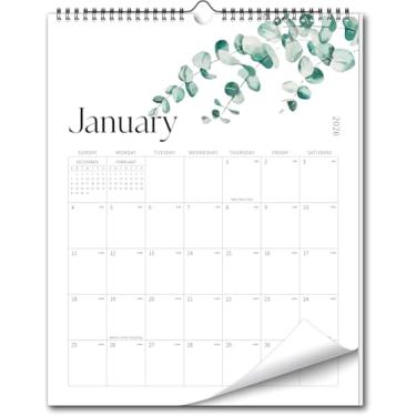 Imagem de Calendário de parede estético 2025-2026, calendário vertical de 20 meses com 12 cores de maio de 2025 a dezembro de 2026, 28 cm x 35,5 cm (marrom)