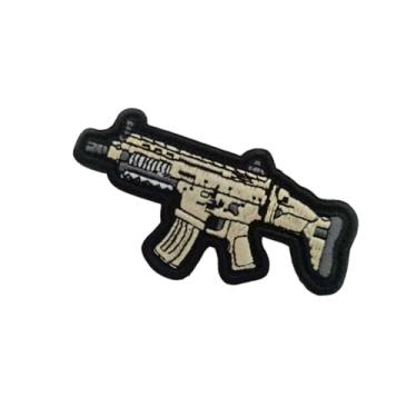 Imagem de Ruoming 1 peça de remendo bordado com design de rifle tático, fecho de gancho e laço estilo militar, para coletes e bolsas (rifle 11)