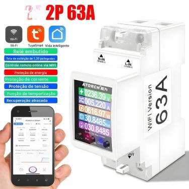Imagem de Disjuntor Inteligente Tuya WIFI 63A Com Medidor De Energia, Temporizad