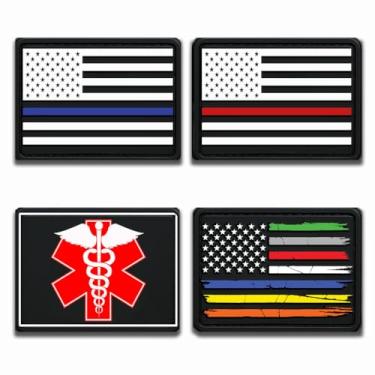 Imagem de Pacote de remendo tático - Pacote de socorristas 3D PVC Moral Patch - Remendos patrióticos americanos resistentes dos EUA para militares, polícia, exército, bonés, jaquetas, calças e equipamentos