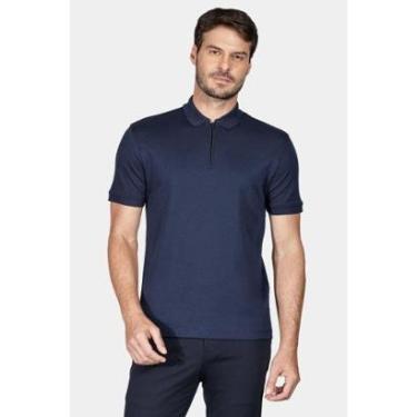Imagem de Polo Aramis Manga Curta Malha Dupla Pima Azul Marinho-Masculino