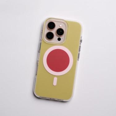 Imagem de Capa magnética simples e colorida para iPhone 16 Pro Max, 15 Pro, 14, 13 e 12, com carregamento sem fio e bordas macias, capa antiderrapante, D, para iPhone 16 Pro Max