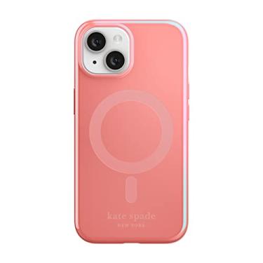 Imagem de Kate Spade New York Capa protetora rígida de alto brilho compatível com MagSafe para Apple iPhone 14 - Laca refrigerante toranja [KSIPH-258-LQGFS]