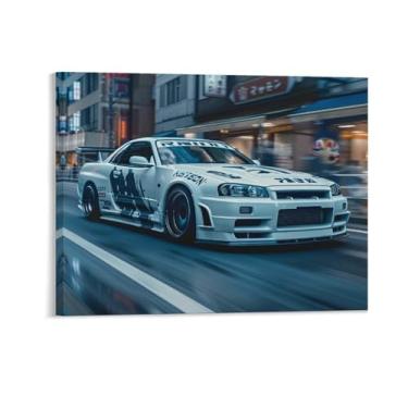 Imagem de HouLaiZhe R34 Modificação Cultura Jdm Cartazes de Carro Tela Estética Decoração de Quarto Pintura de Parede Impressões Sala de Galeria Decoração de Parede para Quarto Sala de Estar Escritório 11 x 14