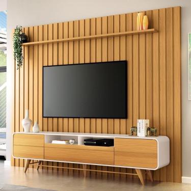 Imagem de Painel Tv 85 Pol You 2.7 Com Bancada época Cinamomo/off - Hb Móveis