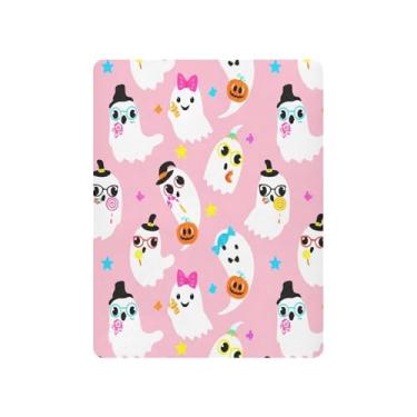 Imagem de JUZIHAI Lençol de berço de Halloween para meninos e meninas, chapéu de Halloween, fantasmas, macio, elástico, respirável, capa de colchão para berço padrão e cama infantil, 99 x 68 cm