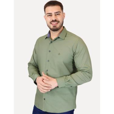 Imagem de Camisa Dudalina Masculina Slim Tricoline Lisa Verde-Masculino