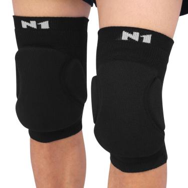 Imagem de Joelheira Vôlei N1 Linha Flyer Com Proteção Preta-Unissex
