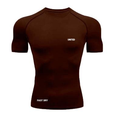 Imagem de Camisa de compressão térmica Manga Curta United Pro Proteção Solar FPS 50+ Rash Guard - vinho -Masculino
