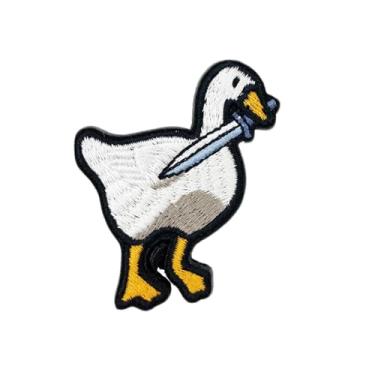 Imagem de Ruoming 1 peça de adesivos de animais com gancho e laço bordado tático militar nacional patch (ganso de batalha 5)