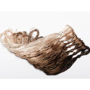 Imagem de RUSHIGUAN 100% pura natureza amoreira fio de seda acessório de joias flores artificiais ponto cruz bordado fio diy kits de costura 8 cores gradientes 22 m cada (12)