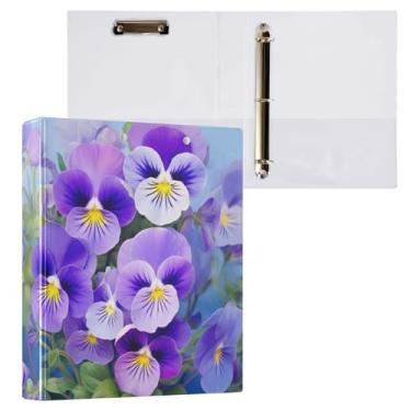 Imagem de Pasta de arquivo de fichário roxo violeta floral para material de escritório, pacote com 2