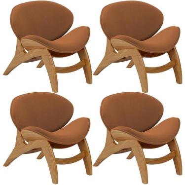 Imagem de Kit 4 Poltronas Decorativa Orgânica Sala Living Kadosh L02 Bouclê Terracota - Lyam Decor