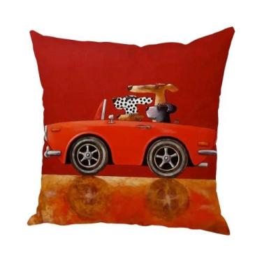 Imagem de Capa De Almofada Colorida Com Estampa De Cachorro De Desenho Animado P