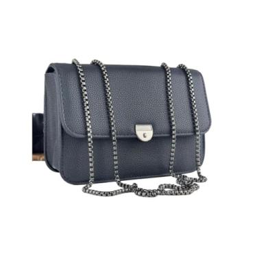 Imagem de Bolsa Com Alça De Corrente Feminina Transversal Pequena Festa Balada Moda (Preto)