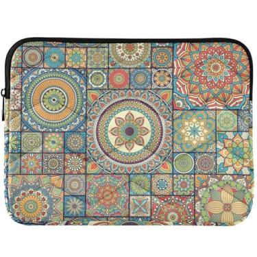 Imagem de Capa protetora colorida mandala verde para laptop MacBook Pro 14 polegadas, acessórios de computador, capas universais de 13 a 14 polegadas