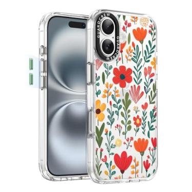 Imagem de GuardCrew Capa para iPhone 16, [proteção contra quedas de grau militar de 3,5 m à prova de colisão] [anti-amarelamento e anti-descasca] Capa protetora de TPU fina transparente à prova de choque para