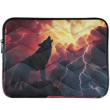 Imagem de Fantasia arte lobo uivando capa para notebook universal 13-14 polegadas linda capa para laptop capa para MacBook 13 polegadas