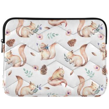 Imagem de Capa para notebook fofa com estampa de animais florais, esquilos, fofa, capa para laptop universal de 14 polegadas