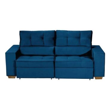 Imagem de Sofá Baú San Marino Retrátil E Reclinável 3 Lugares Sofatec Azul