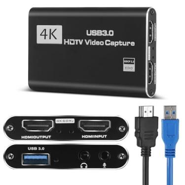 Imagem de HeavenBird Placa de Captura de Vídeo HDMI 4K, USB 3.0, Compatível com PS4, Nintendo Switch, Windows 10, Mac OS, Linux