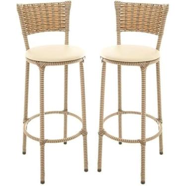 Imagem de 2 banquetas altas de cozinha (castanho claro)