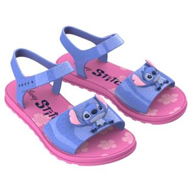Imagem de Sandália Infantil Menina Rosa Glitter Ou Rosa e Azul Stitch To Play Grendene Kids (Rosa/Azul, BR, Criança de 4 a 8 anos, Numérico, 26)