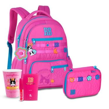Imagem de Kit Mochila Escolar Feminina Rebecca Bonbon Estojo Grande RB, RB26231 