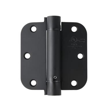 Imagem de HASWARE Dobradiça de porta comercial de fechamento automático: Dobradiças de mola de 8 cm - Cantos de raio de 1/2 polegada de porta ajustável - para porta de madeira de garagem ou banheiro, listado na