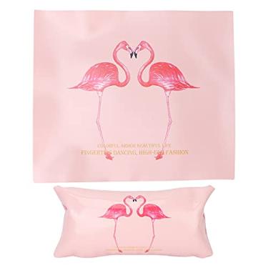 Imagem de SIWOTED Nail Art Mão Travesseiro Tapete PU Manicure Braço Resto Almofada Conjunto de Tapete de Mesa (Guindaste Coroado Vermelho)