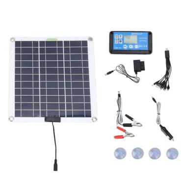 Imagem de TOPINCN Kit de Painel Solar, Painel Solar de Silício Monocristalino de 200 W Com Carregador OBD Controlador Azul 10 Em 1 Clipes de Bateria de Cabo para Acampamento de Barco de Carro RV