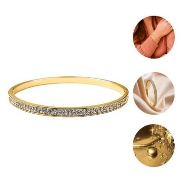 Imagem de Bracelete Feminino Ouro 750 Zircônia Cravejada - Diora, Dourado