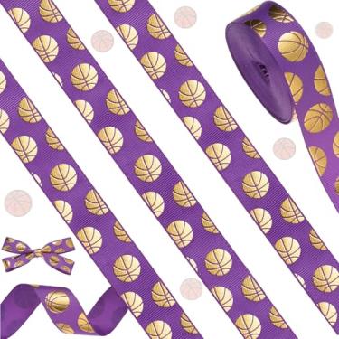 Imagem de Giegxin 10 jardas fita de basquete 7/8 polegadas fita dourada metálica borda com fio esporte torcida diy artesanato fitas de tecido gorgorão decorações de festa para cabelo de equipe cordão de