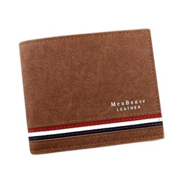 Imagem de Carteira Masculina Slim Em Couro PU Com Zíper, Porta Moedas, Porta Car