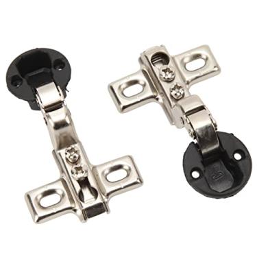 Imagem de 2 peças Hinge de Armário Placa Aço Laminado a Frio para Porta Vidro Estante Operação Suave Fácil Instalar