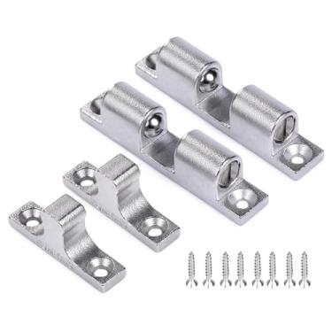 Imagem de Trava de porta com fecho de tensão de armário de aço inoxidável, trava de porta de tensão ajustável com parafusos, 43 mm (1-7/10 pol.)