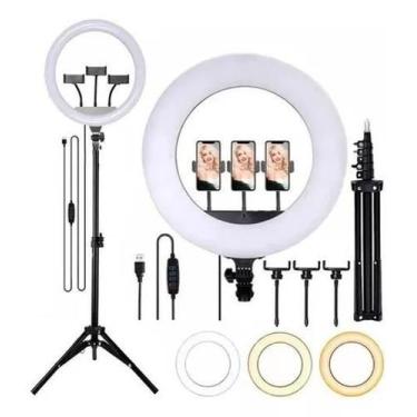 Imagem de Iluminador Ring Light Led 14 Polegadas Com Tripé Bmax