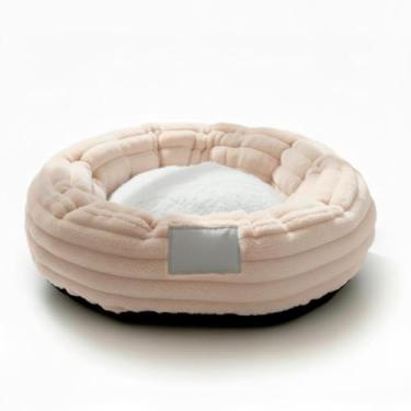 Imagem de Cama Pet Ninho Nuvem Pequeno para Cachorro e Gato – Luxo Confortável 50cm Pelúcia Macia Lavável(Natural)