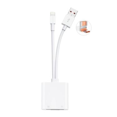 Imagem de Adaptador de câmera digital USB-C e Lightning de interface dupla para iPhone, câmera de ação de alta velocidade, suporta cartões SD/cartões micro SD, Plug and Play