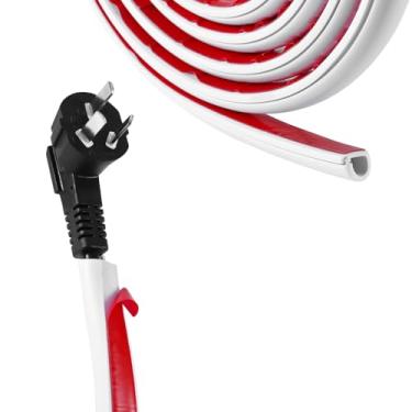 Imagem de Escondedor de cabo de parede, capas de fio autoadesivas de 100 cm, capa de cabo de alimentação de piso, corretivo, esconder fio de parede, canal de TV, flexível para organizador de gerenciamento de