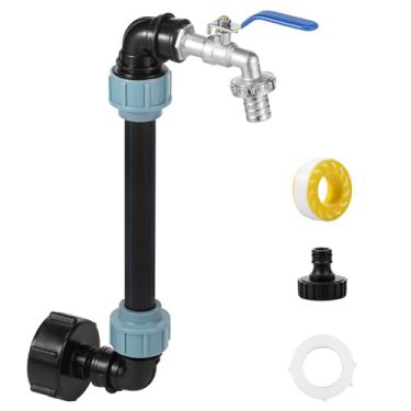 Imagem de MABCIRY Conjunto adaptador de tanque IBC de liga de zinco, kit de conexão de adaptador IBC versátil de alta resistência com interface de torneira padrão de 3/4 polegadas, torneira de mangueira de