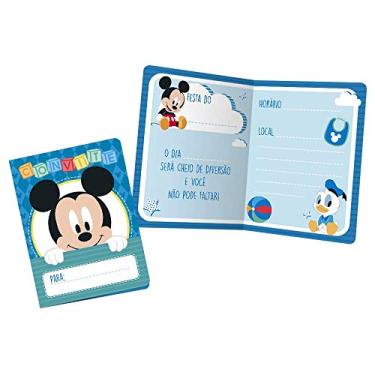 Imagem de Convite Pequeno Mickey Baby Disney Aniversário - Pacote Com 8 Un Regina Colorido