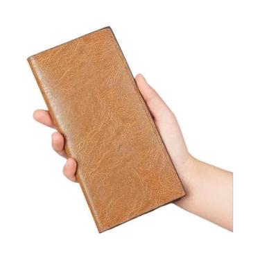 Imagem de Carteira Longa Ultra-Fina Para Homens, Multi-Cartões, Estilo Retro Par