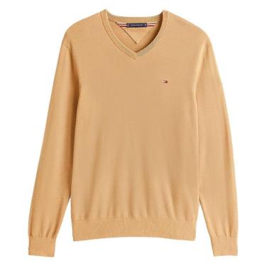 Imagem de Suéter Tricot Tommy Hilfiger Signature Gola V Azul-Masculino