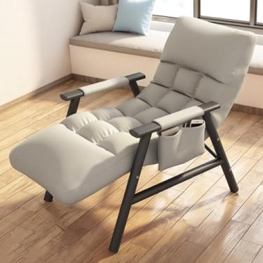 Imagem de Cadeira de balanço com poltrona estofada otomana - Cadeira de balanço confortável para sala de estar moderna, cadeira de leitura com design sem braços