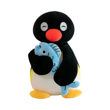 Imagem de Brinquedo De Pelúcia Pinguim Kawaii, Boneco De Anime Que Abraça Peixes