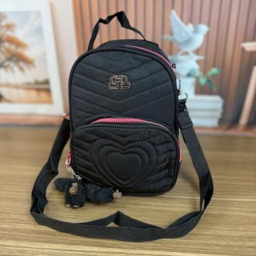 Imagem de Mochila Bolsa Infantil Térmica de Coração Escolar Creche Lancheira Men