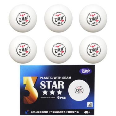 Imagem de Bola Ping Pong 3 Estrelas Tenis Mesa Kit 6 Uni Bolinhas Treino Esporte